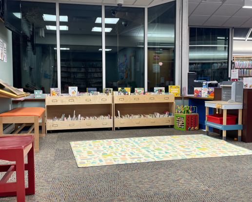 play area and board books