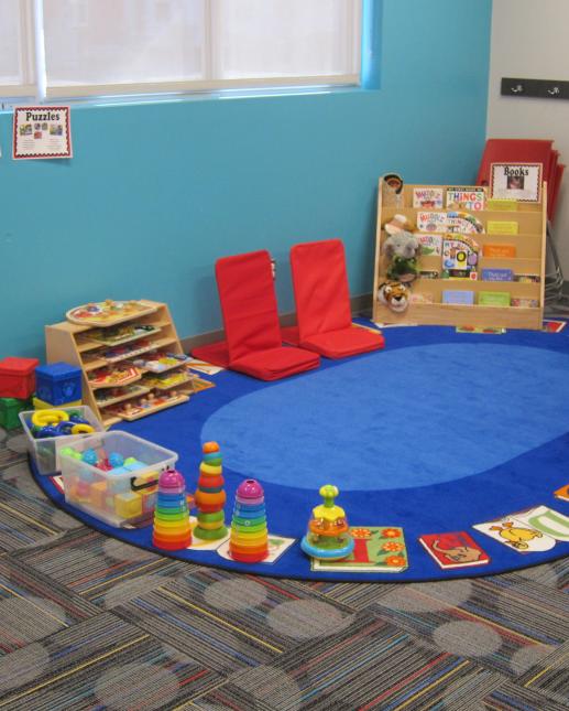 Infant toys puzzles and books in Stay & Play