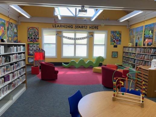 When not in use for story time our gathering area is a great spot for puppet shows, dancing, and getting your wiggles out!