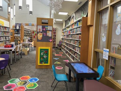 One of our sensory paths.   The table in the foreground is our Interactive Play Table.